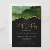Groene Goud Agate Geode 30e Verjaardagsfeest Kaart (Voorkant)