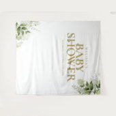 Groene Goud Baby Shower Foto Achtergrond Wandkleed (Voorkant (horizontaal))