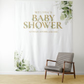 Groene Goud Baby Shower Foto Achtergrond Wandkleed (In situ)