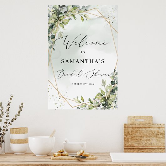 Groene goud boho bruidsfeest welkomstbord poster (Keuken)
