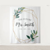 Groene Goud Bruidsfeest Achtergrond Fotohokje Wandkleed (Voorkant)