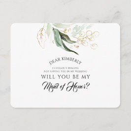 Groene Goud Bruidsmeisje Voorstel / Bruidsmeisje V Kaart