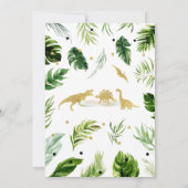 Groene Goud Dinosaurus Baby Shower Kaart (Achterkant)