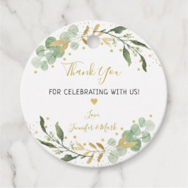 Groene Goud Eucalyptus Baby Shower Bedankjes Labels