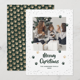 Groene Goud Foto Meowy Kerstkaart