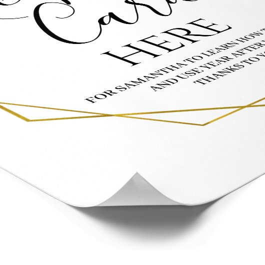 Groene goud geometrische receptkaart bord poster (Hoek)