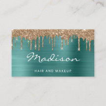 Groene Goud Glitter Drip Haar- en Make-upstylist