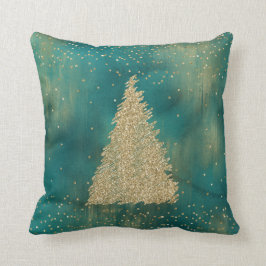 Groene Goud Glitter Sparkel Kerstboom Kussen