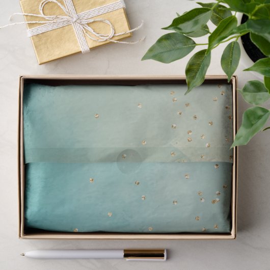 Groene Goud Glitter Stippen Tissuepapier (Geschenk)