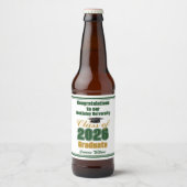 Groene Goud Klas van 2026 Aangepaste Afstudeerfees Bier Etiket (Voorkant)