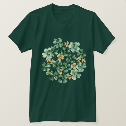 Groene Goud Klaver   T-shirt (Design voorkant)
