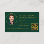 Groene Goud Onroerend Goed Makelaar QR Code Visitekaartje (Achterkant)