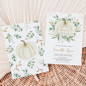 Groene Goud Pompoen Baby Shower Kaart