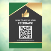 Groene Goud QR-code Klantfeedback Review Raamsticker (Vel 3)