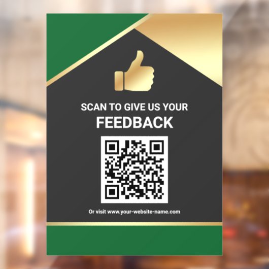 Groene Goud QR-code Klantfeedback Review Raamsticker (Vel 2)