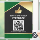 Groene Goud QR-code Klantfeedback Review Raamsticker (Huis)