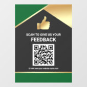 Groene Goud QR-code Klantfeedback Review Raamsticker (Vel)
