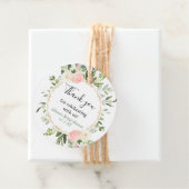 Groene goud roze eucalyptus bruidsdouche bedankjes labels (In situ)