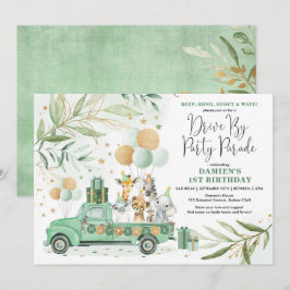 Groene Goud Safari Drive By Verjaardagsparade Kaart