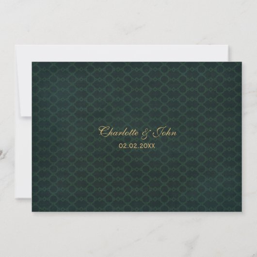 groene goud Snowflakes Winter behalve datum Save The Date (Achterkant)
