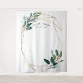 Groene Goud Trouw Achtergrond Fotocabine Wandkleed (Voorkant)