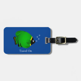 Groene Goud Vis Personaliseer Bagagelabel