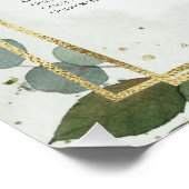 Groene goud waterverf bruiloft zitplaatsenkaart perfect poster (Hoek)