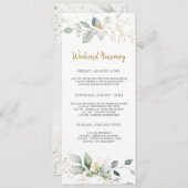 Groene goudbladeren Bachelorette Weekend Itinerary Kaart (Voorkant / Achterkant)