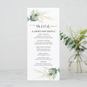 Groene goudbladeren eenvoudig modern douchemenu programmakaart (Staand voorkant)