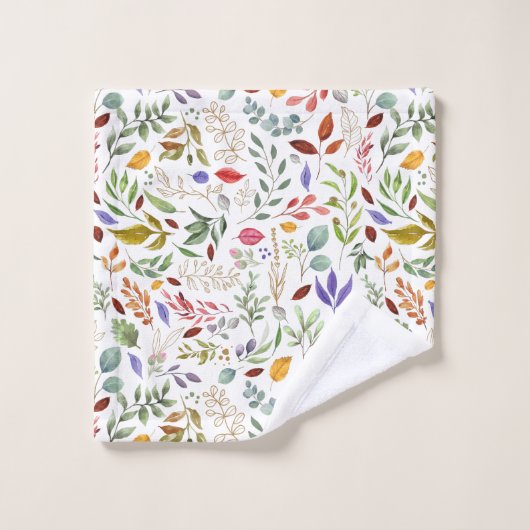 Groene goudblauwe bladeren bad handdoek (Wasdoekje)
