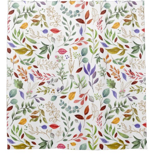 Groene goudblauwe bladeren douchegordijn (Voorkant)