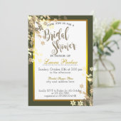 Groene goudbloem Glitter Vrijgezellenfeest Decorat Kaart (Staand voorkant)