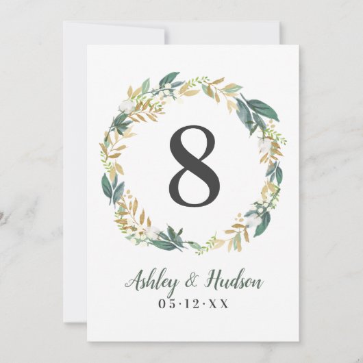 Groene goudbloem Grieks bruiloft Kaart (Voorkant)