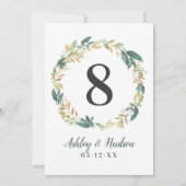 Groene goudbloem Grieks bruiloft Kaart (Achterkant)
