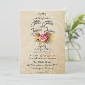 Groene goudbloem Rustic Elegant White Wedding Kaart (Staand voorkant)