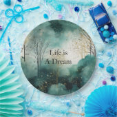 Groene goudbomen papieren bordje (Feest)