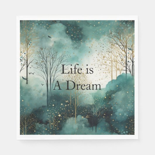 Groene goudbomen servet (Voorkant)