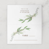 Groene goudbruine bruiloft plaatskaartje (Buitenkant ongevouwen)