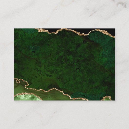 Groene goudbruine bruinbruidjes informatiekaartje (Achterkant)