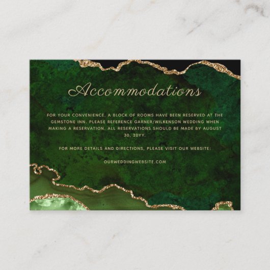 Groene goudbruine bruinbruidjes informatiekaartje (Voorkant)