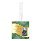 Groene & gouden aangepaste Wooden Kubusfotoversier Decoratie (Voorkant)