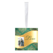 Groene & gouden aangepaste Wooden Kubusfotoversier Decoratie (Rechts)