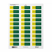 Groene & Gouden Afstudeer Retouradres Labels (Full Sheet)