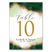 Groene & Gouden Agaat Trouwtafel Nummer Kaart (Voorkant)