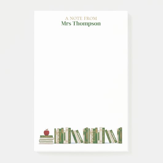 Groene Gouden Appel Boekenplank Gepersonaliseerde  Post-it® Notes (Voorkant)