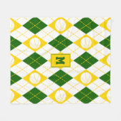 groene gouden basketbalgroep kleuren argyle fleece deken (Voorkant (Horizontaal))