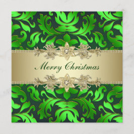 Groene Gouden Blad Bedrijfs Kerstfeest Kaart