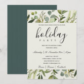 GROENE GOUDEN BLADEREN CORPORATE FEESTPARTIJ KAART (Voorkant / Achterkant)