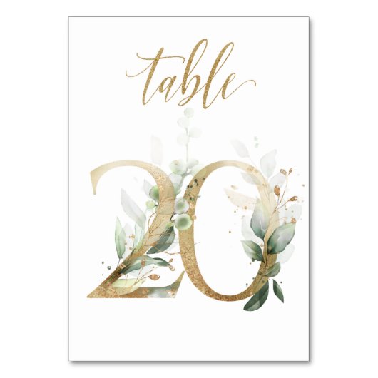 Groene Gouden Bladeren Tafel 20, Tafelnummer (Voorkant)