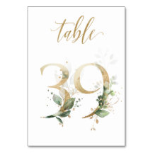 Groene Gouden Bladeren Tafel 39, Tafelnummer
